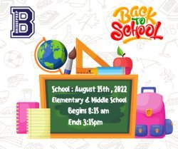 Back to School August 15th, 2022!