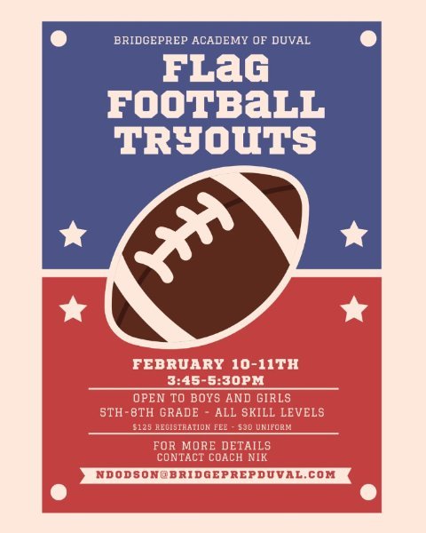 Flag Football Tryouts 5th - 8th Grade 